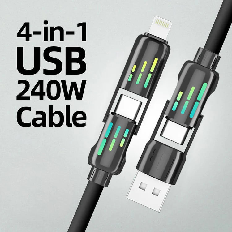 240W 4-in-1 USB C Cable |  كابل USB-C 4 في 1 بقوة 240 واط